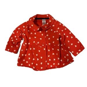 🍭3/$15 Carter’s Red with White Heart Patterned Jacket-12months